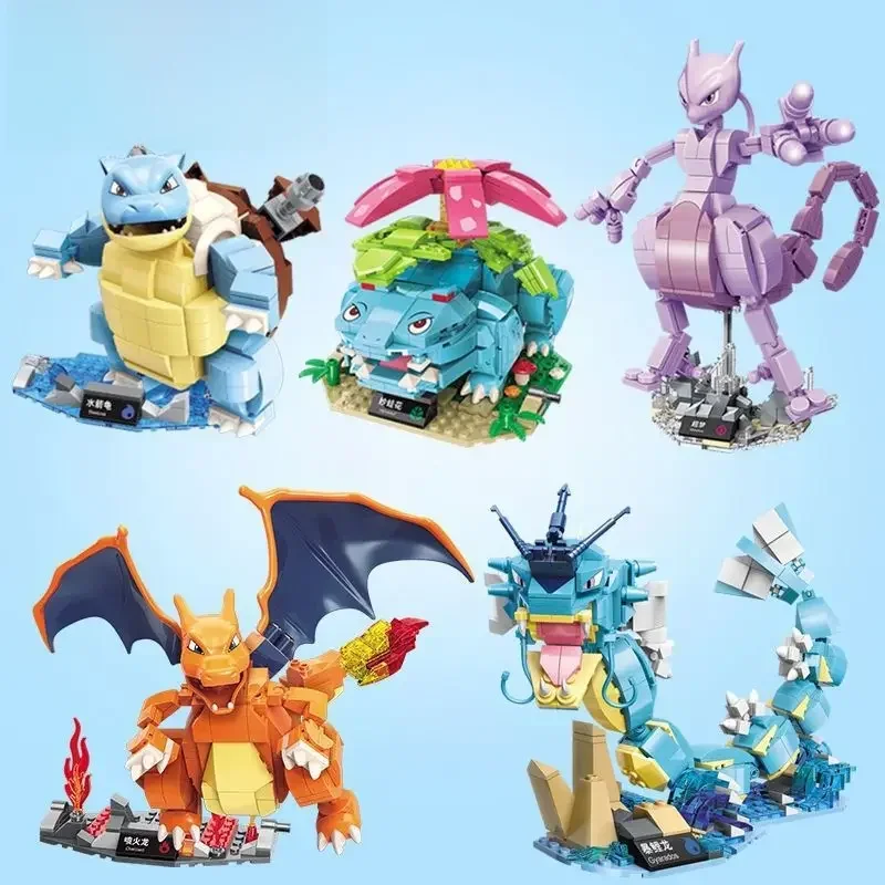 Pokemon Cartoon Pikachu Bausteine Bulbasaur Spielzeug Kinder montiert Modell Haustier Elf Kind Kinder Geschenk kompatibel mit Lego