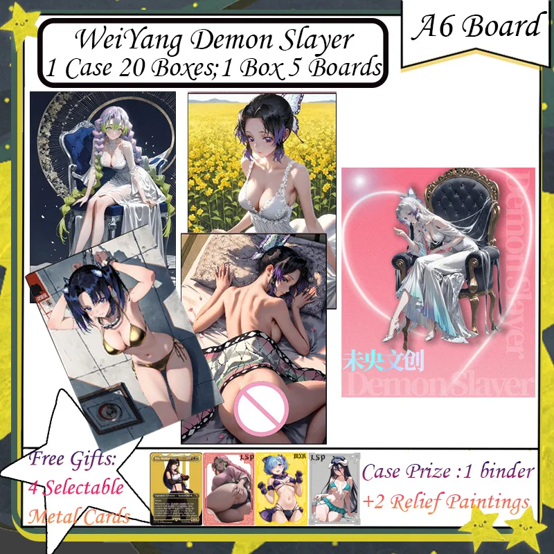 

WeiYang Demon Slayer A6 Board Colored Paper Anime Kimetsu Yaiba Tanjirou Kamado Nezuko Card Kids Gift Demon Slayer Cards