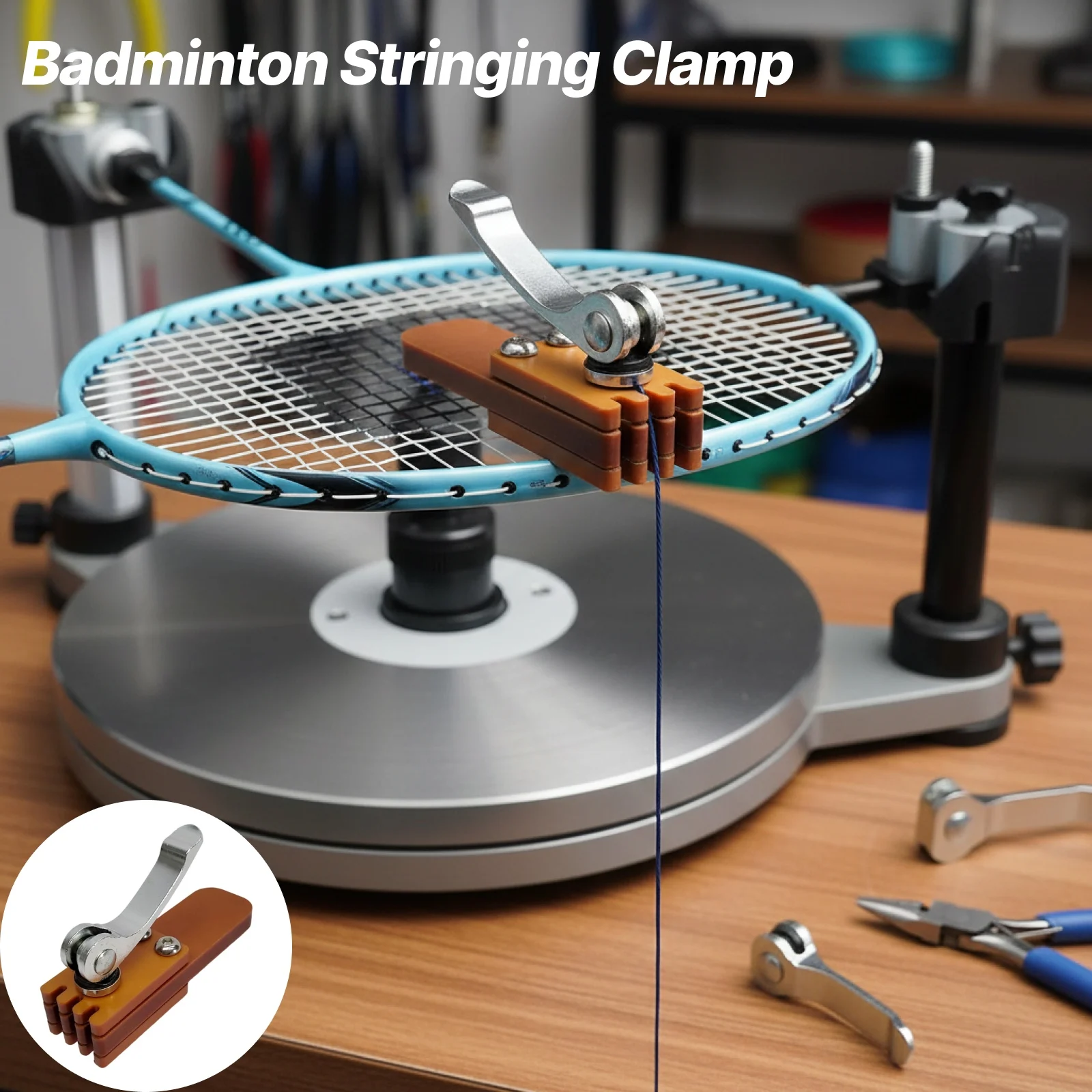 

Badminton Stringing Clamp Metal Plastic Starting Clamp Lightweight Racket DIY Accessory for Badminton and Tennis Rackets