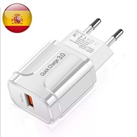 Qualcomm Quickcharge 3.0 Charger 18W USB Plug Compatible iPhone Samsung Galaxy Huawei Xiaomi Pocophone