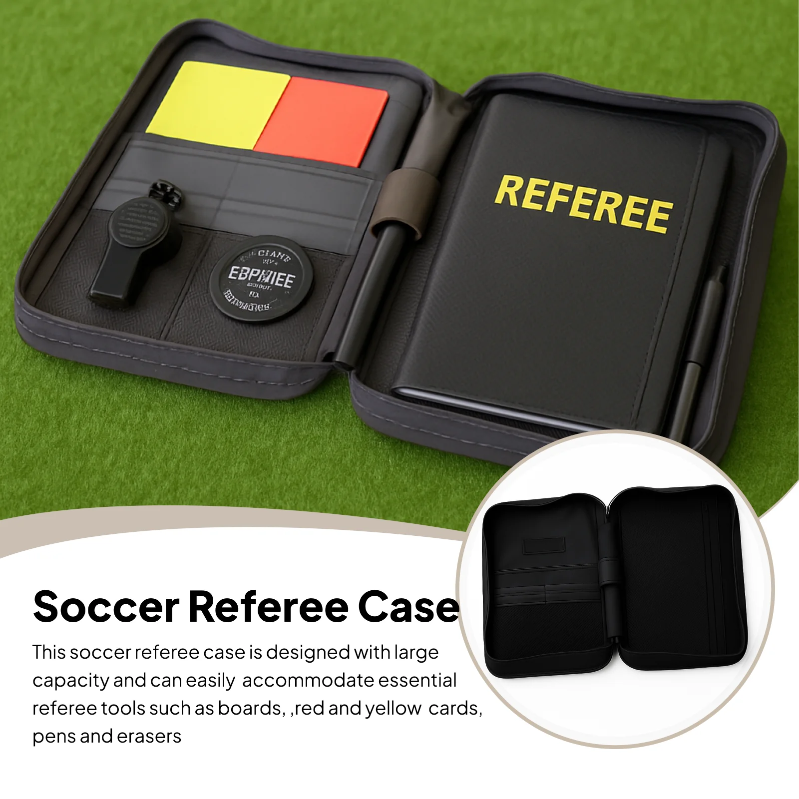 

Чехол для футбольного рефери, органайзер для тренировочного рефери с карманом, стандартная сумка, оборудование для судьи для софтбола, бейсбола