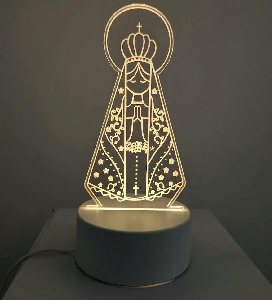 Lâmpada LED 3D de Amor Romântico para Casa e Decoração - Luz Noturna Infantil Luminária Criativa Desenhos