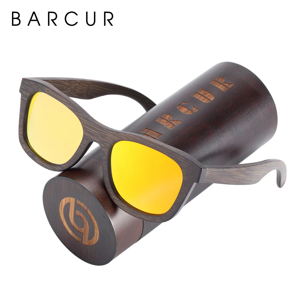 BARCUR – lunettes de soleil polarisées en bois naturel pour hommes et femmes, en bambou, faites à la main, avec emballage Original