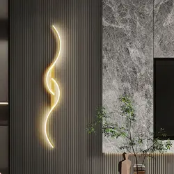 Modern LED duvar lamba Minimalist yatak odası başucu Led aplik uzun şerit parlaklık oturma kanepe ev iç aydınlatma armatürleri