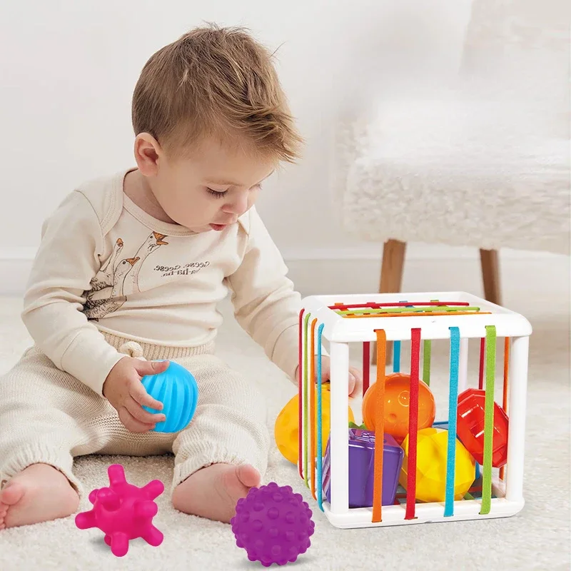 Jouets Montessori pour enfants de 0 à 12 mois, éducation précoce, césarienne arc-en-ciel, éclairage et préhension, formation sensorielle, jouets pour bébés en plastique