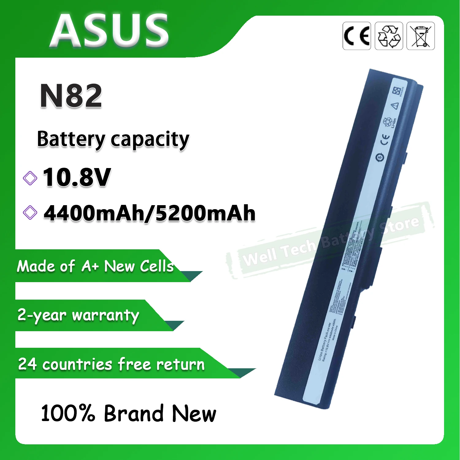 

6 ячеек N82 Аккумулятор для ноутбука ASUS N82 N82JQ N82E N82JV N82EI N82JV-VX020V N82J Series