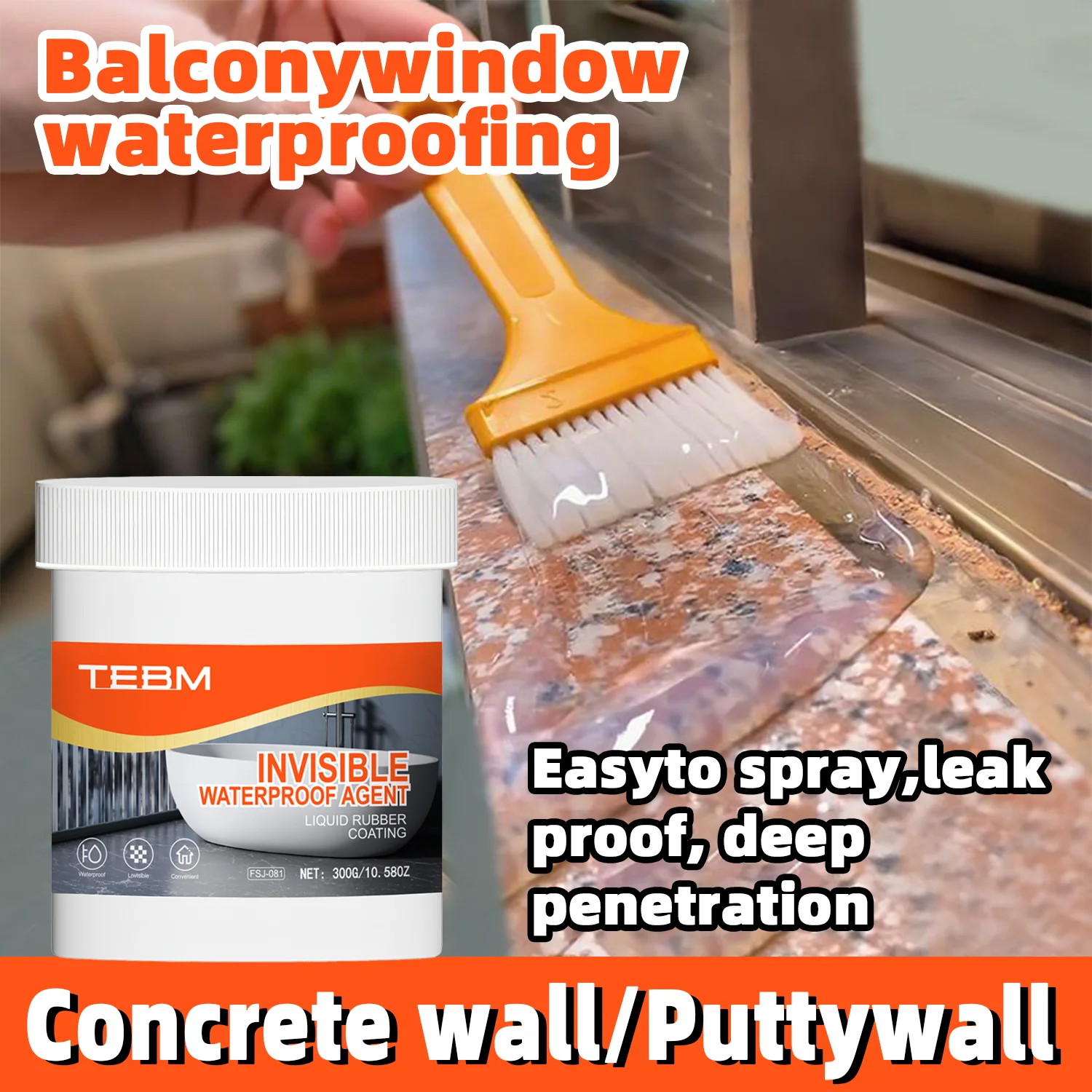 Multi-purpose invisible waterproof sealant with a transparent insulating coating, suitable for leak repair in bathrooms, balconi