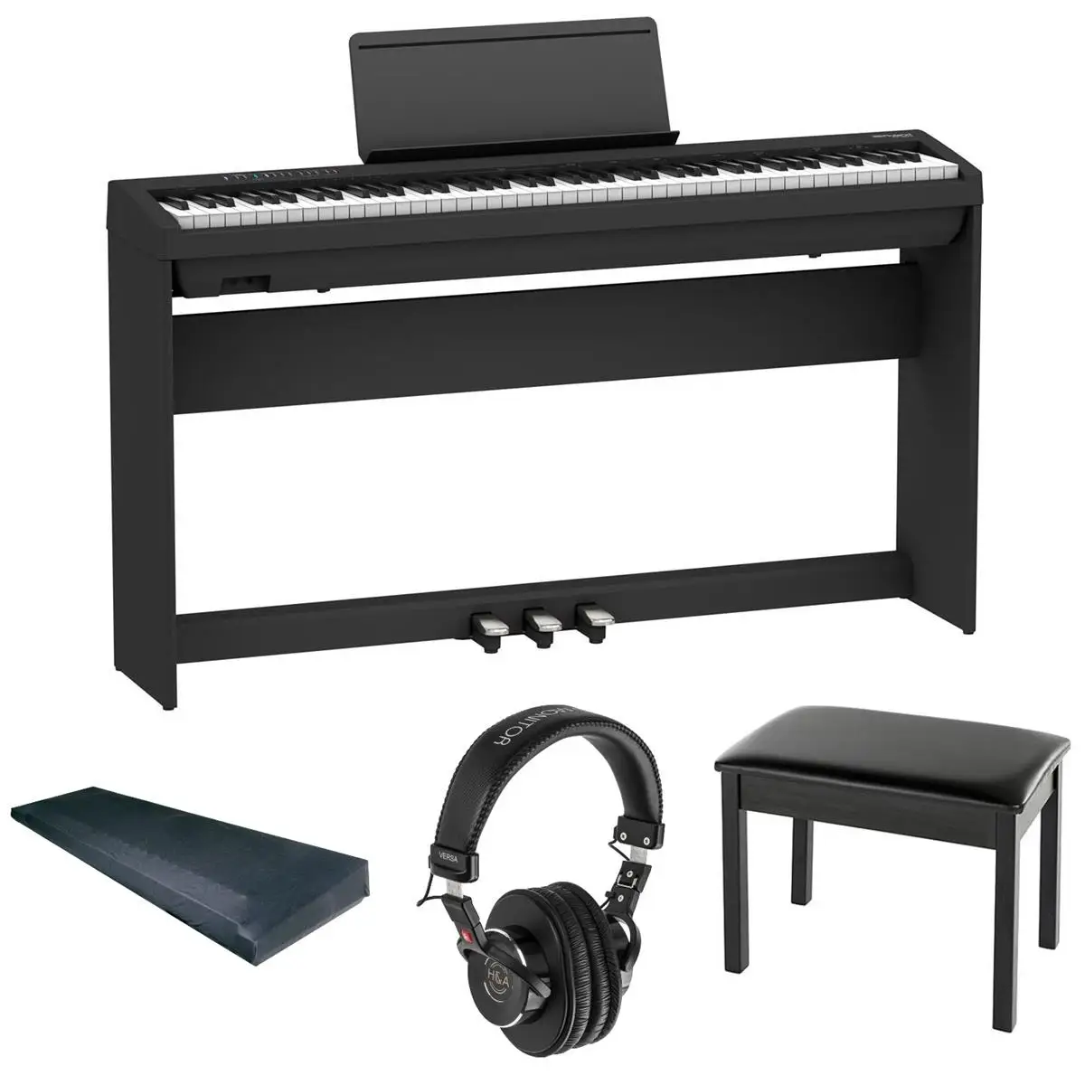 100% ORIGINAL Roland FP-30X 88-Key Portable Digital Piano, Black with Stand, Pedal, Bench