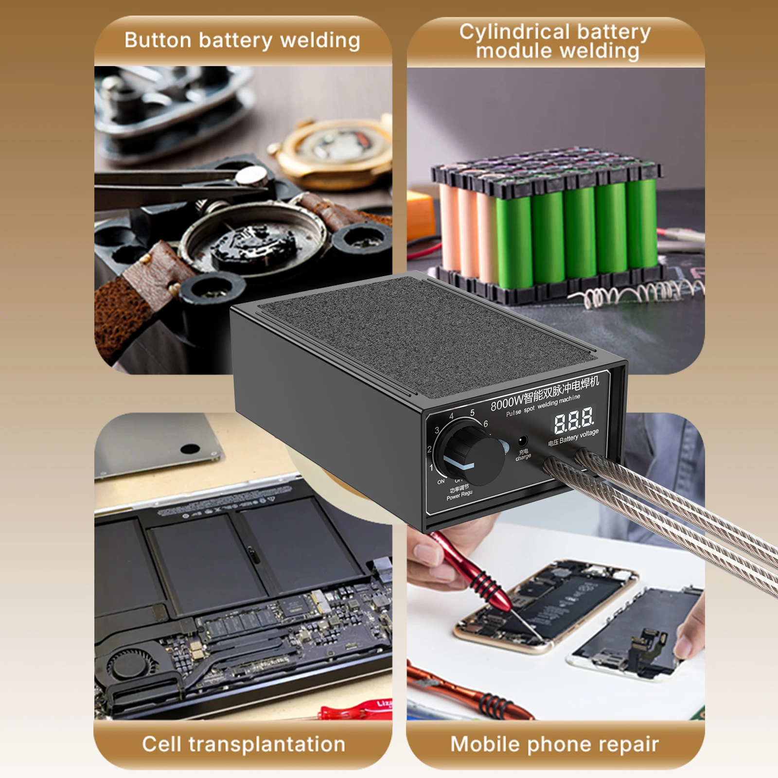 0,3 mm Nickel-Punktschweißgerät 8000 W Mini-Punktschweißgerät Tragbare Punktschweißmaschine 18650 Lithium-Batterie-Schweißgeräte ﻿ – Detail 7
