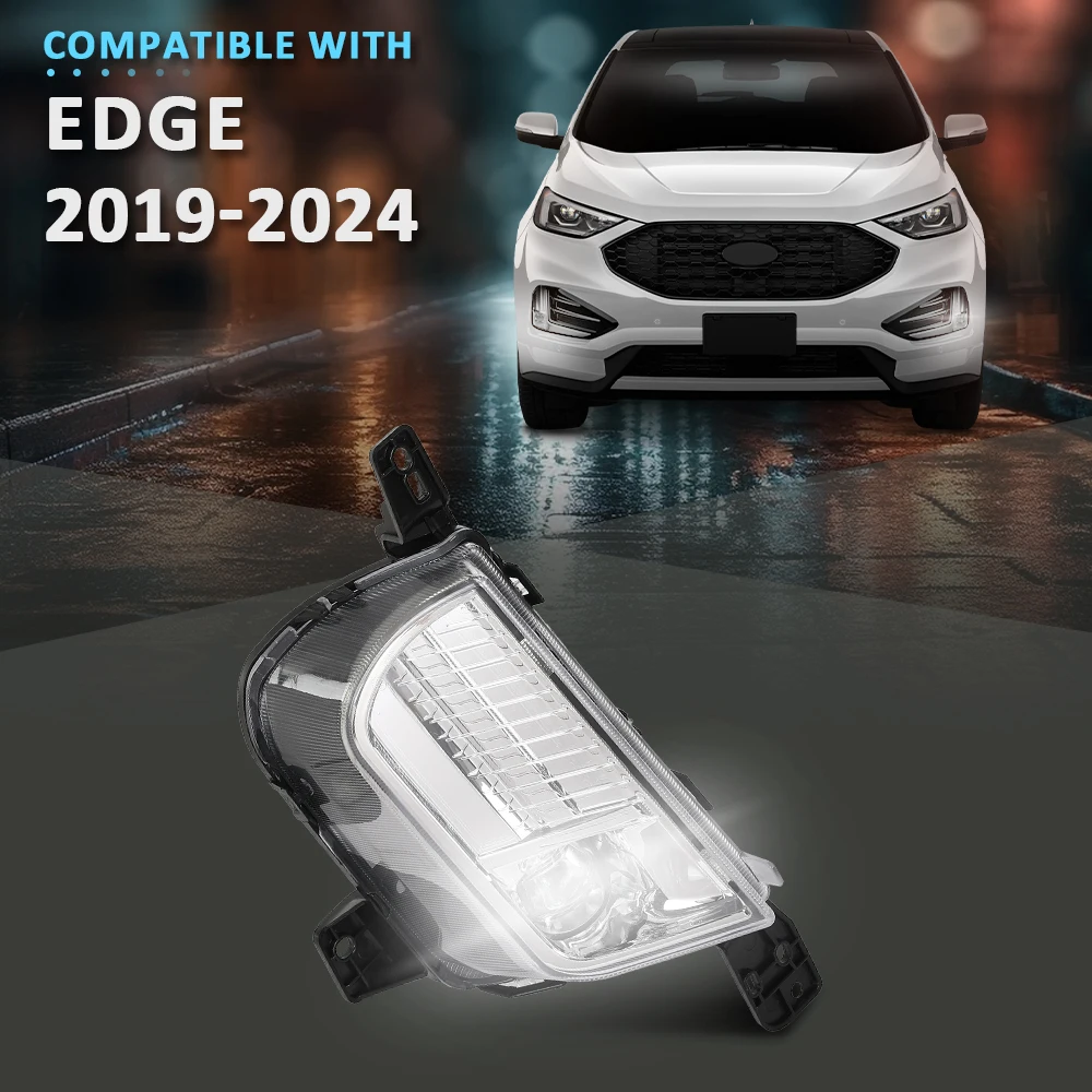 

Clear 13.2V Led Fog Light Driving Lamp Fit for 2019 2020 2021 2022 Ford Edge Rh Right