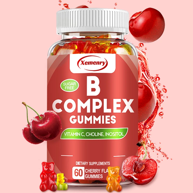 Vitamin B Complex - Supports Energy Production, Relieves Fatigue, Promotes Immune Health, Antioxidant Supplement - 60 Gummies