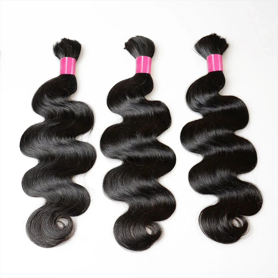 Bulk Raw Human Hair Body Wave, Remy Extensões para Trançar, 100% não transformados, sem trama, 100g