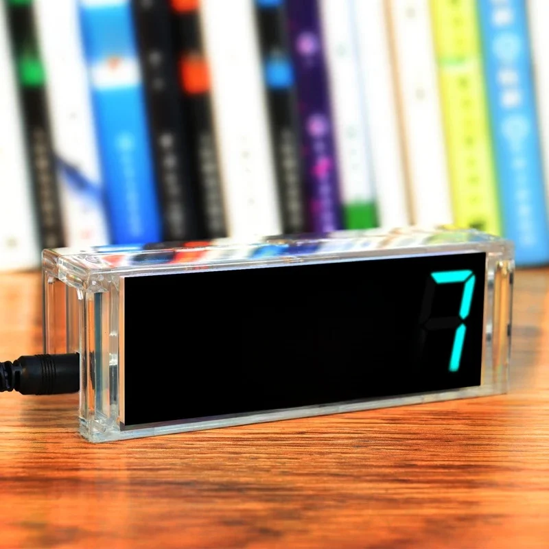 Cyfrowa tuba DIY zestaw zegara temperatura wielokolorowy wyświetlacz tygodniowy LED z przezroczystą obudową DIY zestaw elektroniczny montaż lutowniczy — zdjęcie 2