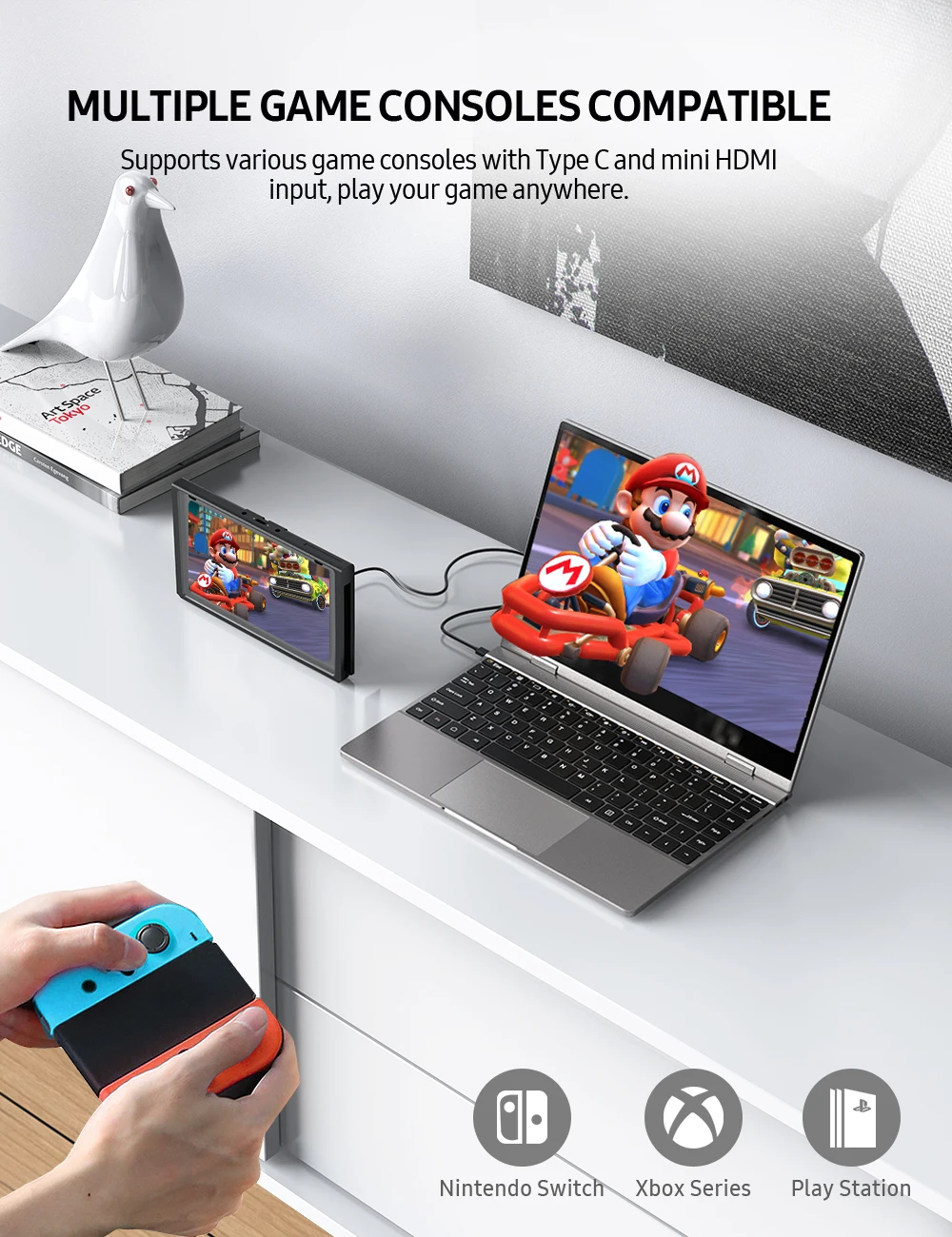 UPERFECT X Pro Wireless LapDock DEX Portable Monitor w/ Keyboard Battery 14.0 TouchScreen Mobile External Screen Laptop Display