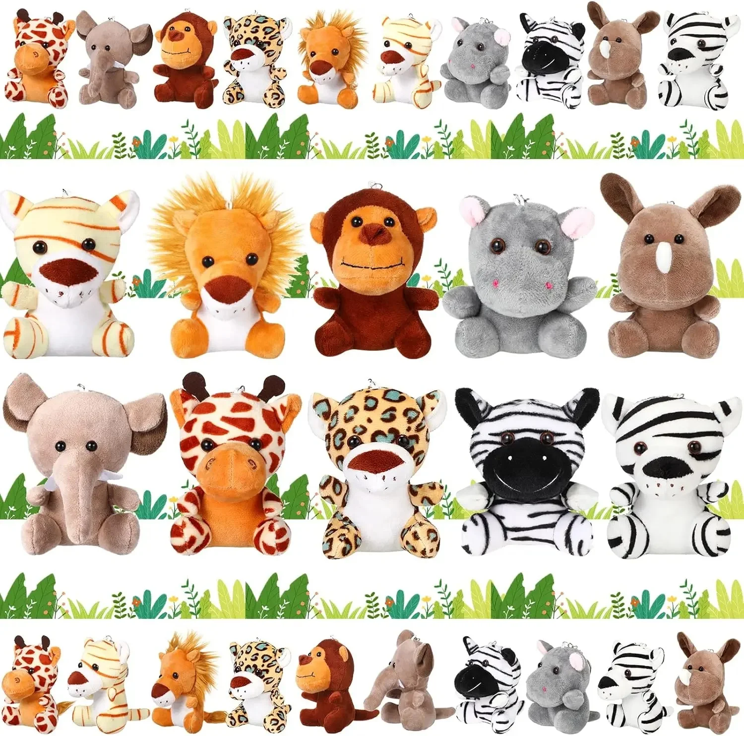 10-50 STUKS Kleine Safari Knuffels Bulk 12 cm Jungle Dier Mini Knuffels voor Feestartikelen Verjaardag Kraamcadeau Zakken - afbeelding 2
