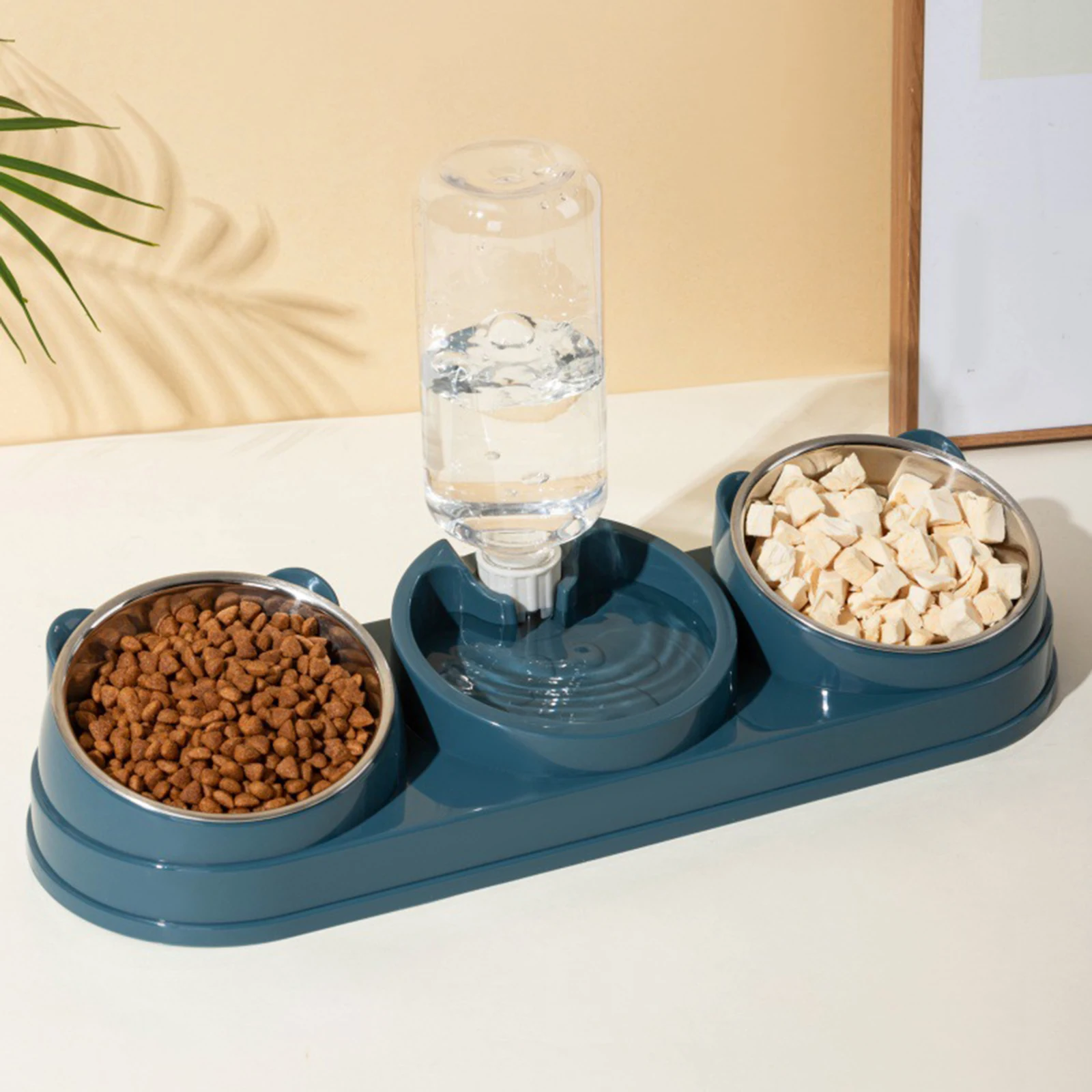 3 in 1 Dog Cat Bowls Water and Food Bowl Set Raised Cat Dishes for Hamster Small Dogs Kitten Pet Feeding Supplies