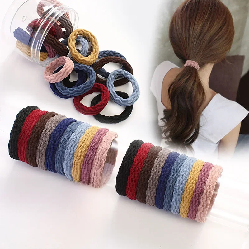 10 sztuk dziewczyny duże elastyczne gumki do włosów Scrunchie kucyk Holder gumka z pałąkiem na głowę wysokiej jakości opaski gumowe kobiety modne akcesoria do włosów — zdjęcie 2
