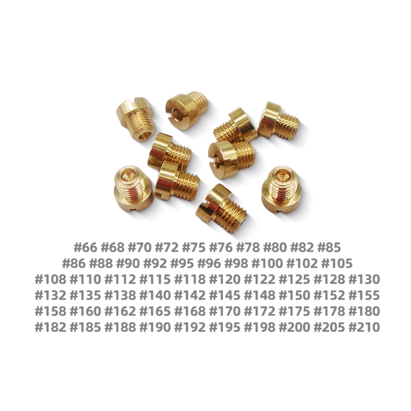 10 Stück M6x0,75mm M6 Vergaser-Hauptdüsen-Set für Dellorto 6413 PHBH PHBL PHBE Motorrad-Vergaser-Einspritzdüsen-Größen # 66- # 210 – Detail 4