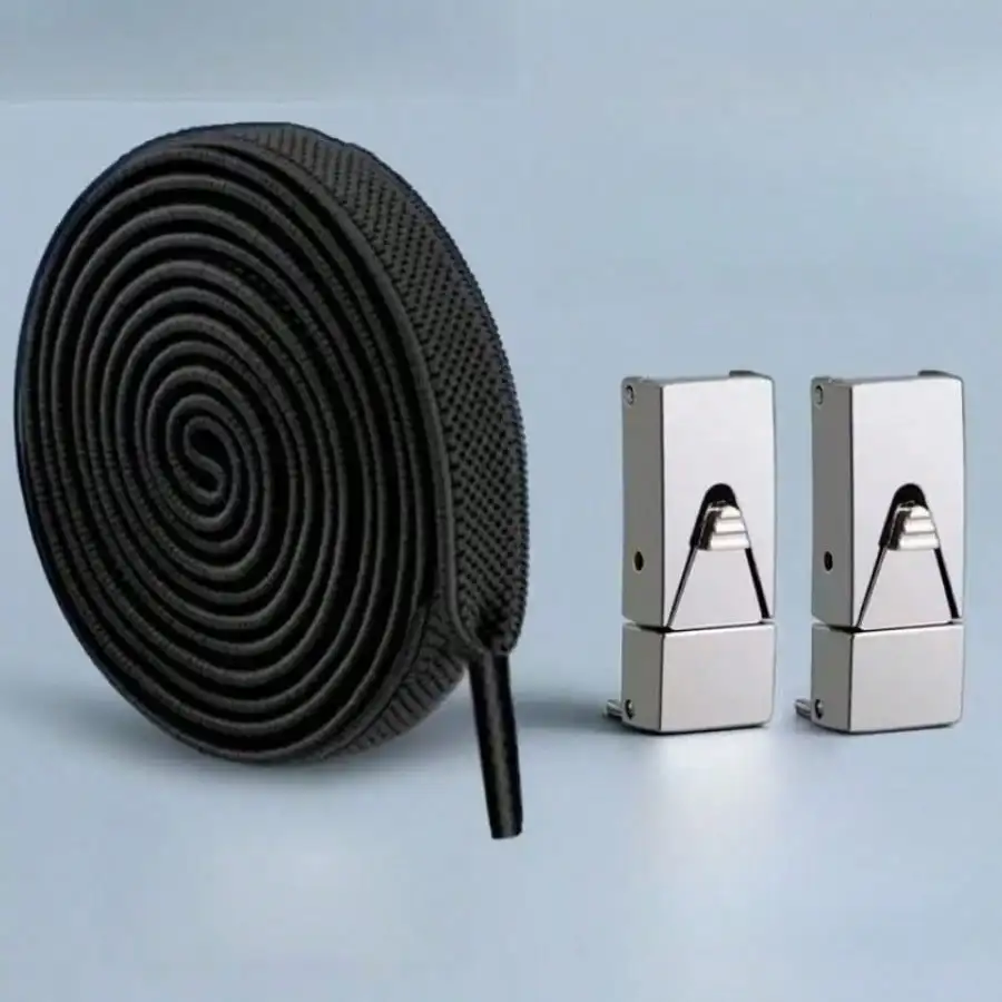 

6 пар черных шнурков без завязок, эластичный дизайн, подходит для парусиновой обуви, повседневной обуви, уличного стиля, регулируемых