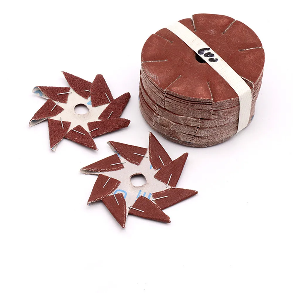 5 Pcs Achteckige Schleifpapier Schleifen Disc Grit 80-600 Doppel Schicht/Einzigen Schicht 6mm Schaft Holzbearbeitung Möbel schleifen Grat