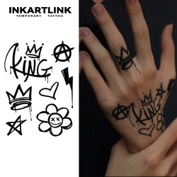 Crown Temporary Tattoo,Lasts To 15 Days New Technology Magic Waterproof Semi Permanent Sticker.