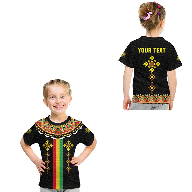 

Ethiopia Lion Reggae Africa Native Tattoo Kid Size Children Clothing 3DPrint Summer Casual Short Sleeves T-Shirts Streetwear 2