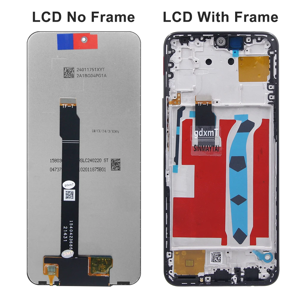 6.7\'\' For Honor X8 4G LCD Touch Screen Digitizer Assembly For Honor X8 2022 TFY LX1 LX2 LX3 Display With Frame Display  ﻿