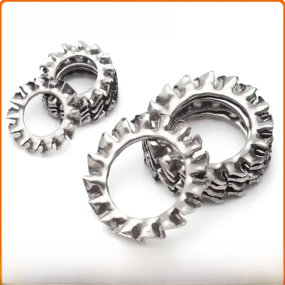100-3/ M2.5 M3 M4 M5 M6 M8 M10 M12 M14 M16 M18-M30 304 acier inoxydable anti-desserrage rondelle de verrouillage externe multi-dents