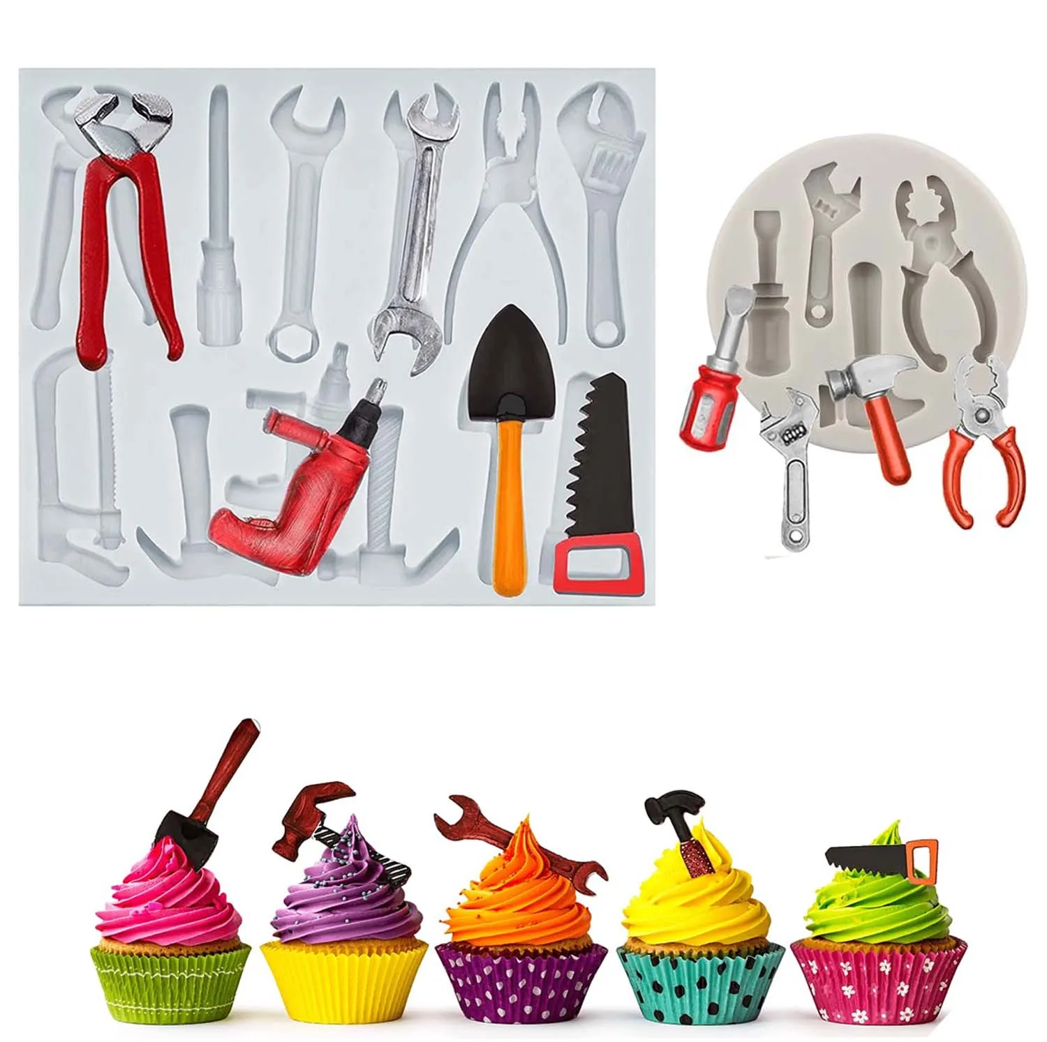 أدوات البناء قوالب السيليكون فندان قالب الشوكولاته اليدوية لتزيين الكعكة قطاعات الكب كيك بوليمر كلاي كاندي السكر الحرفية #1