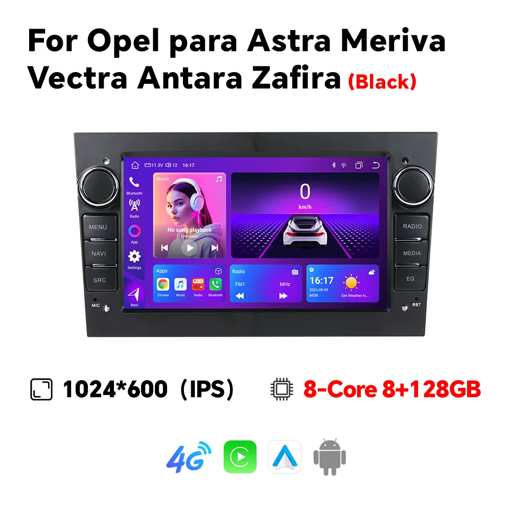 Eunavi 2Din Autoradio Multimedia Voor Opel Vauxhall Astra Antara Meriva Vivaro Combo Signum Vectra Corsa Draadloze CarPlay Auto