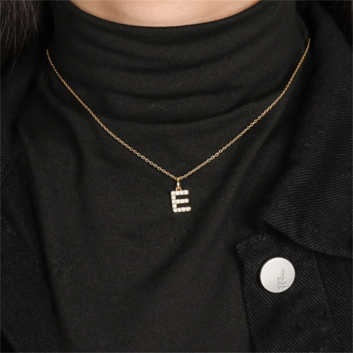 Custom Initial Letter Pendant Zircon Necklace Personalized Zircon Tiny A-Z Letter Alphabet Choker Dainty Jewelry Gift For Femme