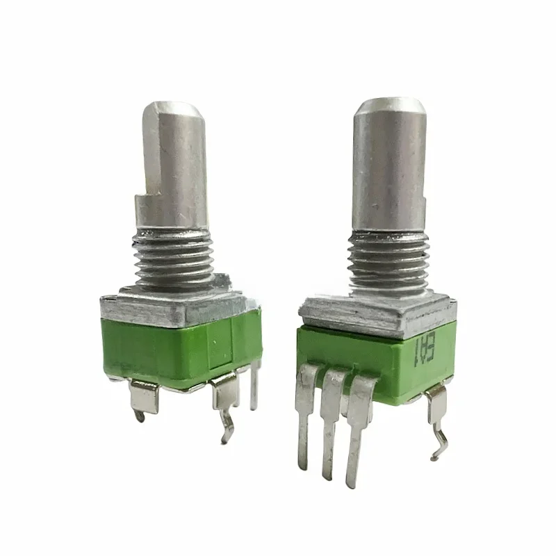 Potentiomètre de Type ALPHA RD901F 09, unité unique verticale, 3 broches B10K 20K 50K 100K, longueur Axiale 15 mm D, demi-arbre prune, 1 pièce