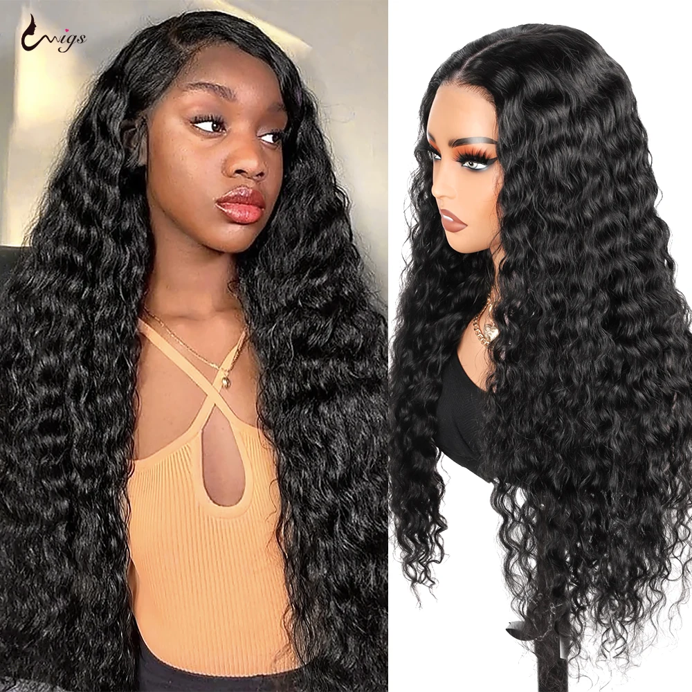 

13x6 13x4 Lace Frontal Wig Deep Wave Human Hair Wig Deep Curly Lace Front Wig Human Hair Transparent Lace Wigs 100% Human Hair