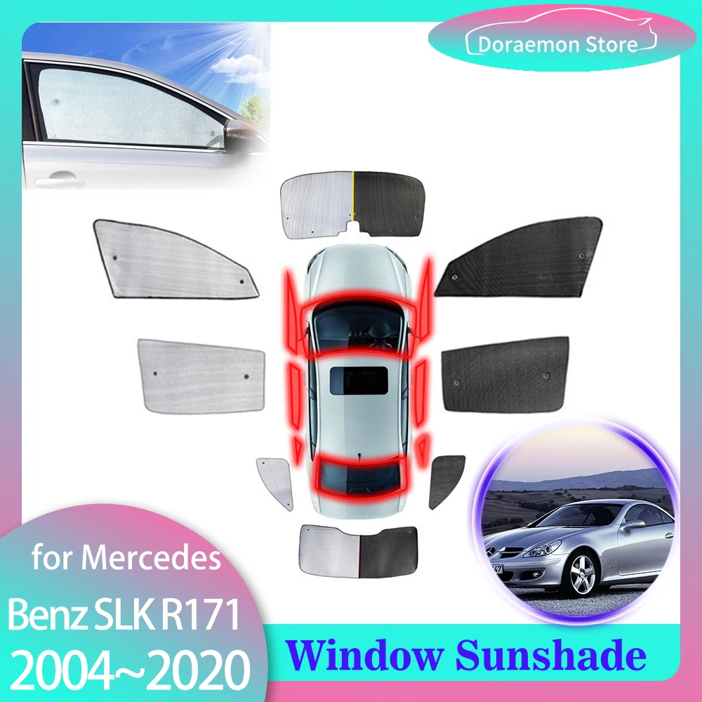 Full Cover Sunshades for Mercedes Benz SLK 200 250 AMG R171 R172 2004~2020 Windows Visor Mat Windshields Curtain Car Accessories