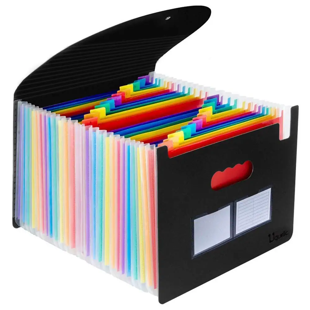 

Multi-grids Pocket Expanding File Folder with Cover Rainbow Expandable File Organizer Self Standing Accordion A4 Document Folder