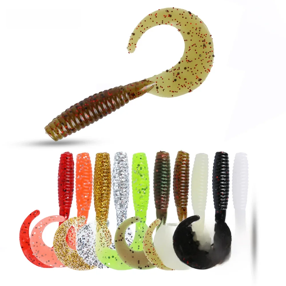 Goture 10pcs/set Soft Fishing Lure 6cm 2g Jig Wobblers Artificial Silicone Worm Lures for Bass Trout Carp Fishing Lures Bait — zdjęcie 2
