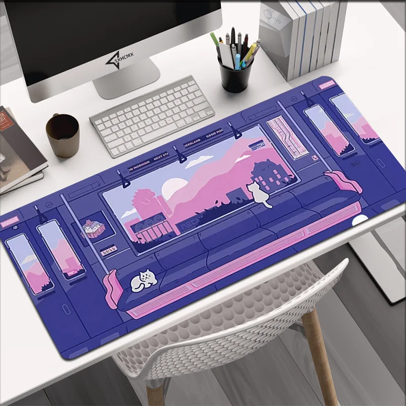 Cute Japan Cat Mouse Pad Large 1000x500 Gamer Mousepad DeskMat Computer Gaming Accessories Art Carpet Play Mats Anime Office Mat