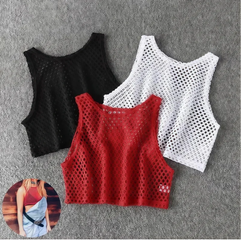 Sexy Fitness Gym Yoga Top T Shirt Women Sleeveless Workout Shirts Vest Quick Dry Loose Sport Tank Tops Running Training Jogging — zdjęcie 2