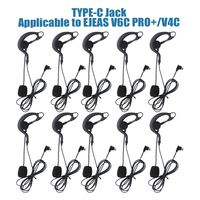 10/6/1PCS Referee Earhook Headphone Type-C Jack Headset Microphone Mic for Vnetphone EJEAS V6C/V4C Motorcycle Helmet Interphone