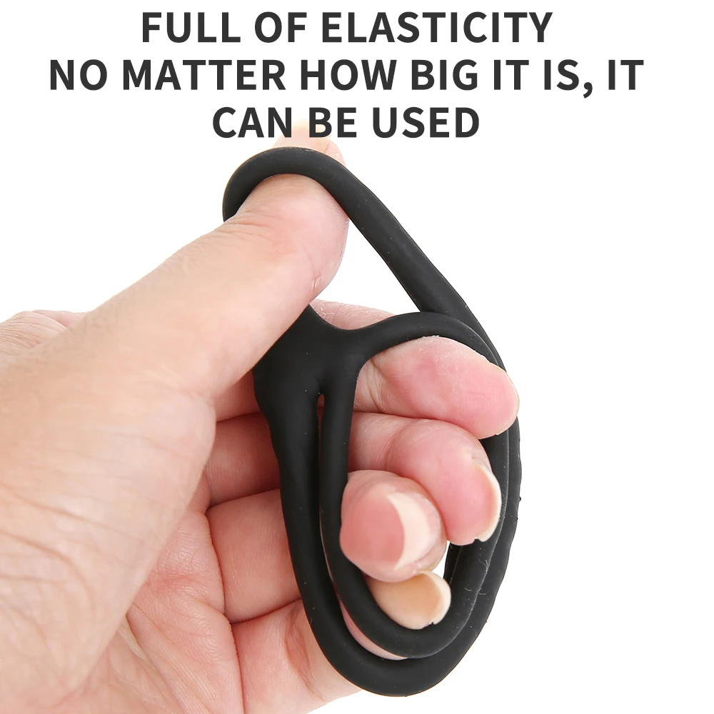 Silicone Durable Penis Ring SM Testicle Bondage Ball Stretcher Cock Cage Semen Lock Dick Enlarger Male Masturbation Sex Supplies