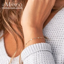 EManco Adjustable Gold Color Stainless Steel Chain Bracelets for Women Wholesale Stainless Steel Jewelry Women Bracelets