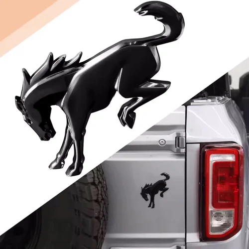 Imagen 2 del producto Calcomanías con emblema 3D, pegatinas con emblema trasero de vinilo, puerta trasera ABS negra, Compatible con accesorios deportivos Ford Bronco 2020 2021 2022 2023