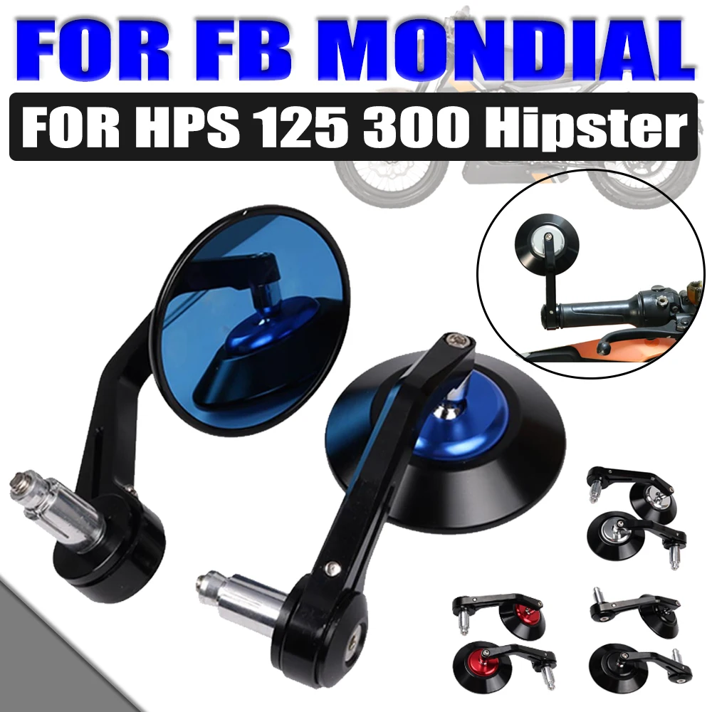 

Motorcycle Retro Rear View Mirror Side Mirror Handlebar Bar End Rearview For FB Mondial HPS 125 300 Hipster HPS125 HPS300 Parts