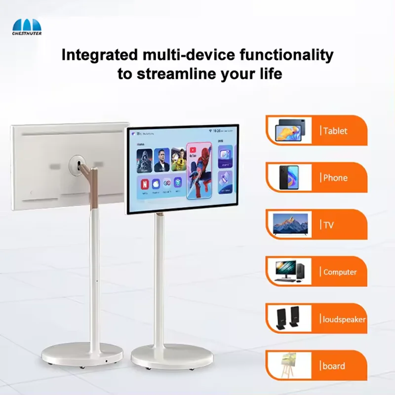 32 Inch 4+64G stand by Me smart touch screen tv wireless display android LCD monitor with built-in 5H battery life moveable