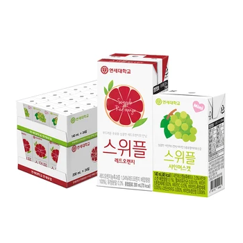 연세우유 스위플 주스 48팩(레드오렌지200ml+샤인머스켓140ml) 