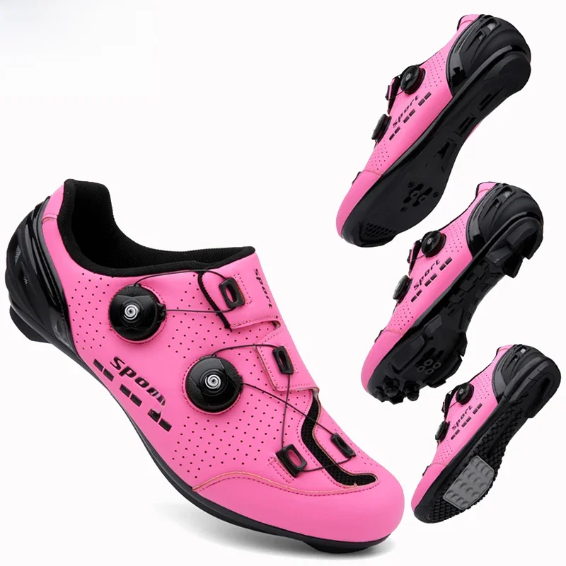 AliExpress Li Xun Ming Men Cycling Shoes Road Bike Women Pink Racing Bike Self-Locking Speed Bicycle Sneakers Flat Cleats Mountain Cycling Footwea
