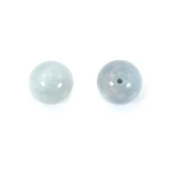 5pcs Aquamarine Half Drilled Beads Round  Semi Hole 6/8/10mm Natural Stone Findings For Jewelry Making Pendant Earrings DIY