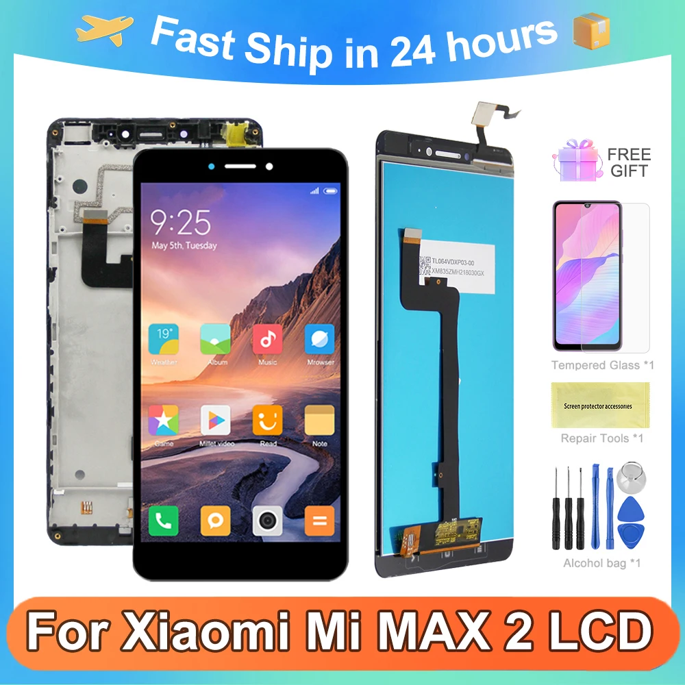 

For Xiaomi 6.44''Mi Max 2 For Mi Max2 MDE40 MDI40 LCD Display Touch Screen Digitizer Assembly Replacement