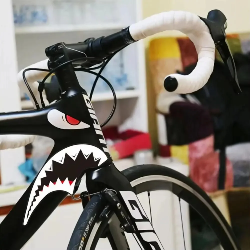 AliExpress NONE Bicycle Frame Decorative Sticker MTB Shark Head Tube Bike Flame Sunscreen Heat-resistant Decals Waterproof Reflective Sticker