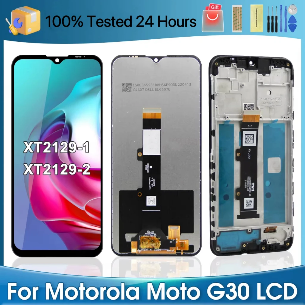 

6.5 " Screen For Motorola Moto G30 LCD Display Touch Screen Digitizer Assembly For Moto G30 XT2129-1 XT2129-2 Display with Frame